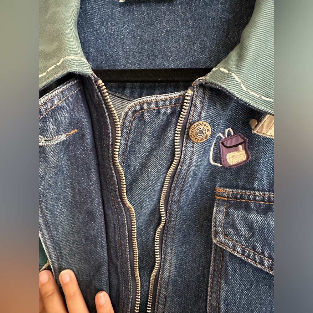 Fall jacket Christopher & Banks Vintage Denim Forest Patch Jacket - Picture 5 of 7